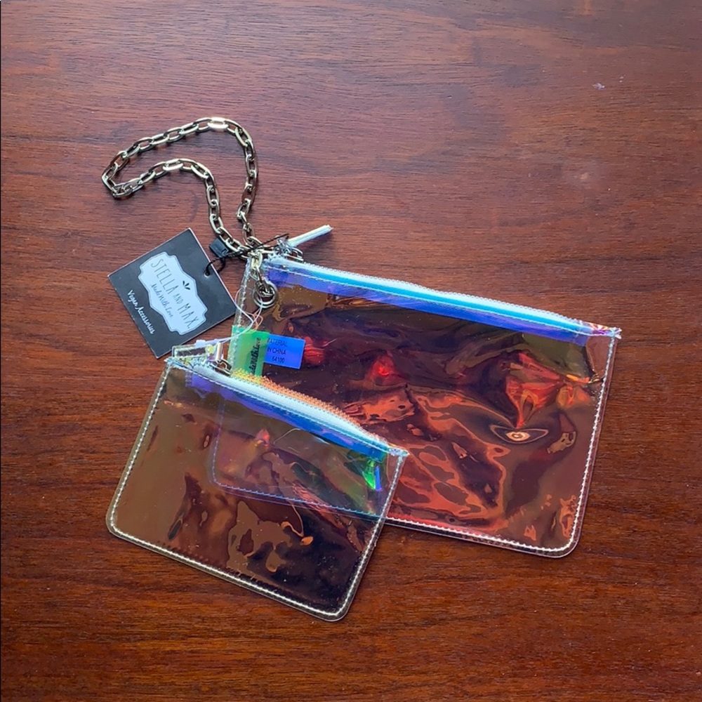 SOLD—Stella and Max Clear Wristlet and Accessory B